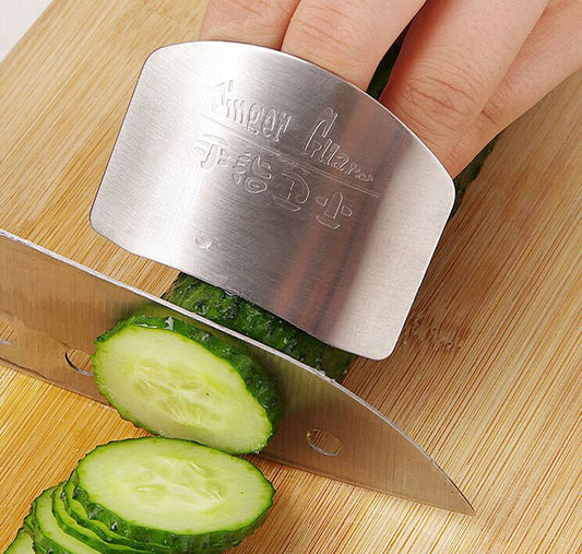 KITCHEN FINGER HAND PROTECTOR GUARD STAINLESS STEEL CHOP SLICE SHIELD COOK TOOL