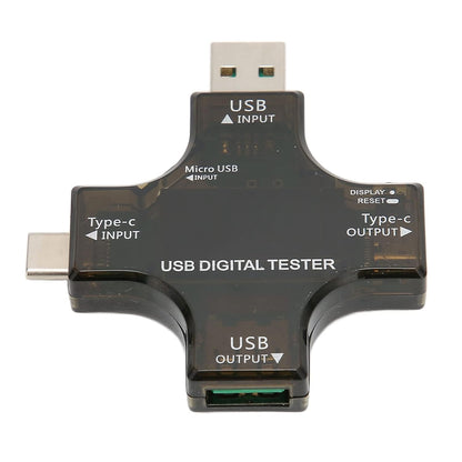 USB C Tester Multifunctional USB Safety Tester Voltage Meters USB 2 in 1 Type C Pd USB Power Current Voltage Meter Tester Voltmeter