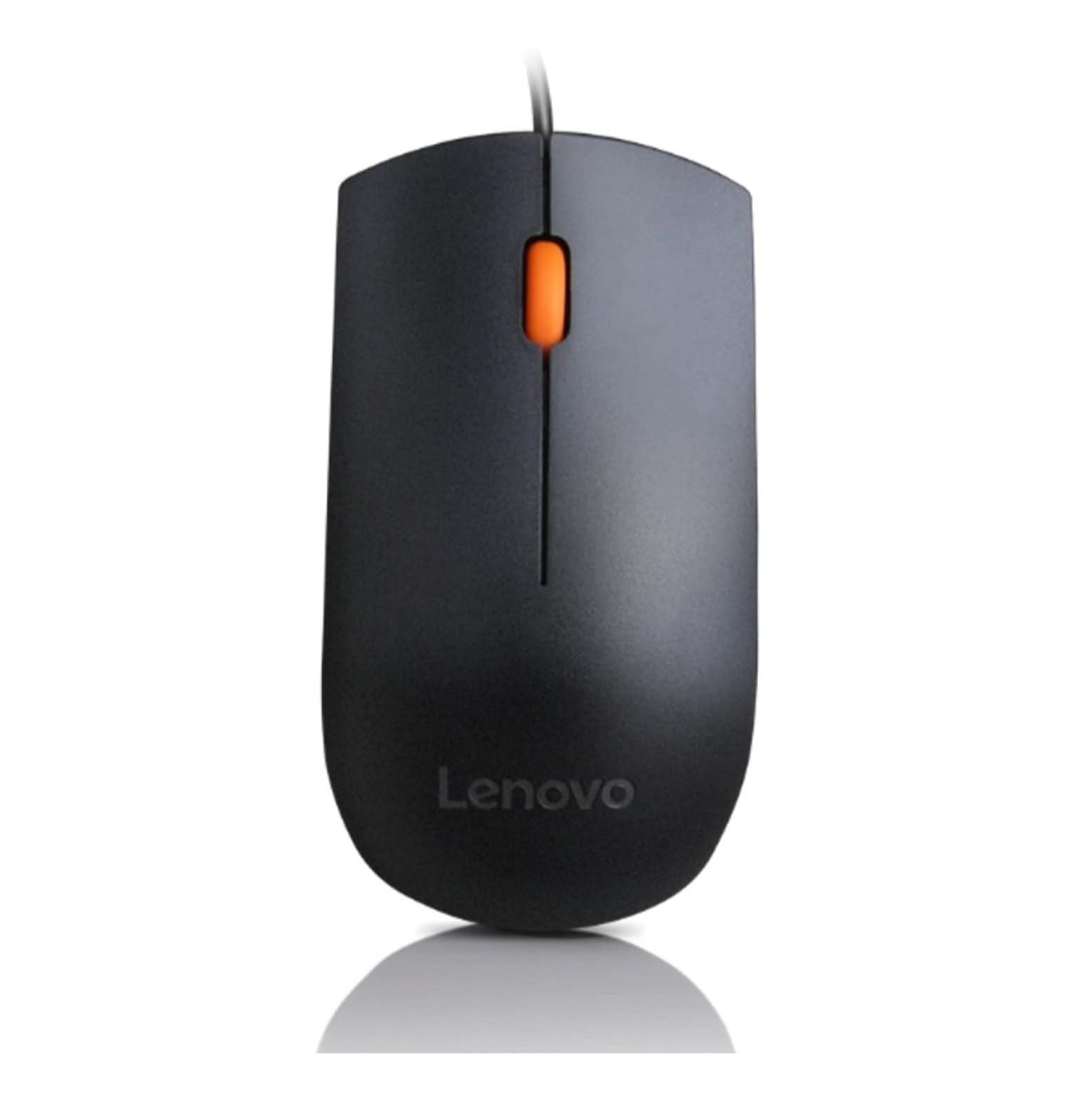 Wired USB Mouse 1600 DPI Optical Sensor – 3 Button Scroll Wheel Ambidextrous Design Plug & Play Lenovo