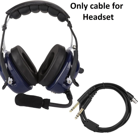 Aviation Headset Replacement Cable Only – Adjustable Plug Aviation Audio Cable for RA200, GA Headsets, Dual Plug Aircraft Cord