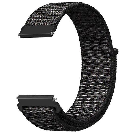 20mm 1 pcs Black + Check Gray Fashion Smart Watch Band for Garmin venu 2 Fenix 7S / 6S / 5S / 5S Plus Fenix 7/6/5/5 Plus Vivoactive 4 Forerunner 55/245/645/158 Nylon Smartwatch Strap Breathable Quick Release Slim Thin Sport Band