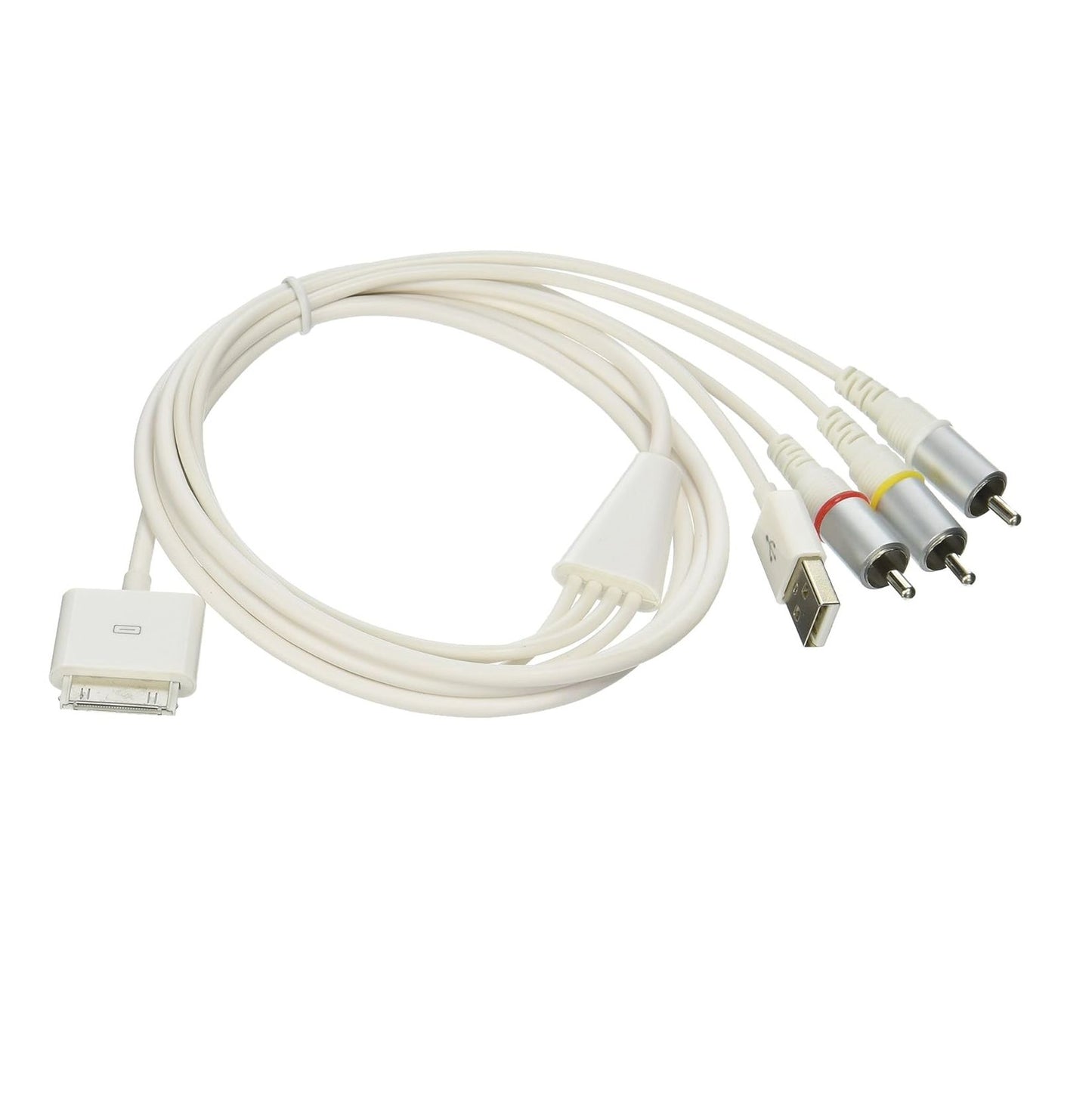 USB to RCA Composite AV Cable 1/2, – TV Video Audio Output Cable (3 RCA, Yellow/Red/White)