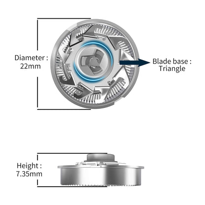 Electric Shaver Head for BlackStone Pro, BlackStone Pro, Waterproof, Double Layer Blade, Steel Replacement, 3 pc