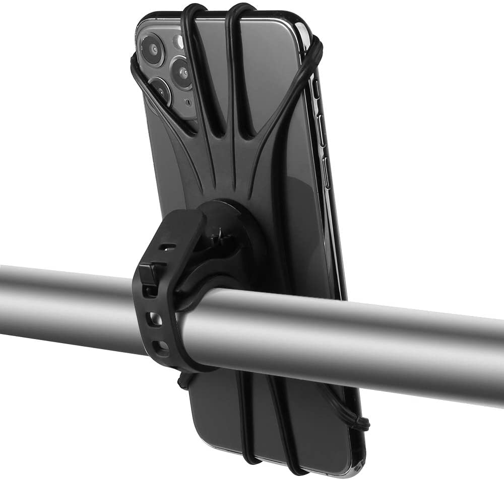 Bike Phone Mount, Universal Bike Cell phone Holder, 360° Rotatable, Silicone Bicycle Phone Mount Compatible with iPhone 15/14/13/Pro Max/Pro/mini/12/11/Xs/Max/Xr/X/7/8/Plus,