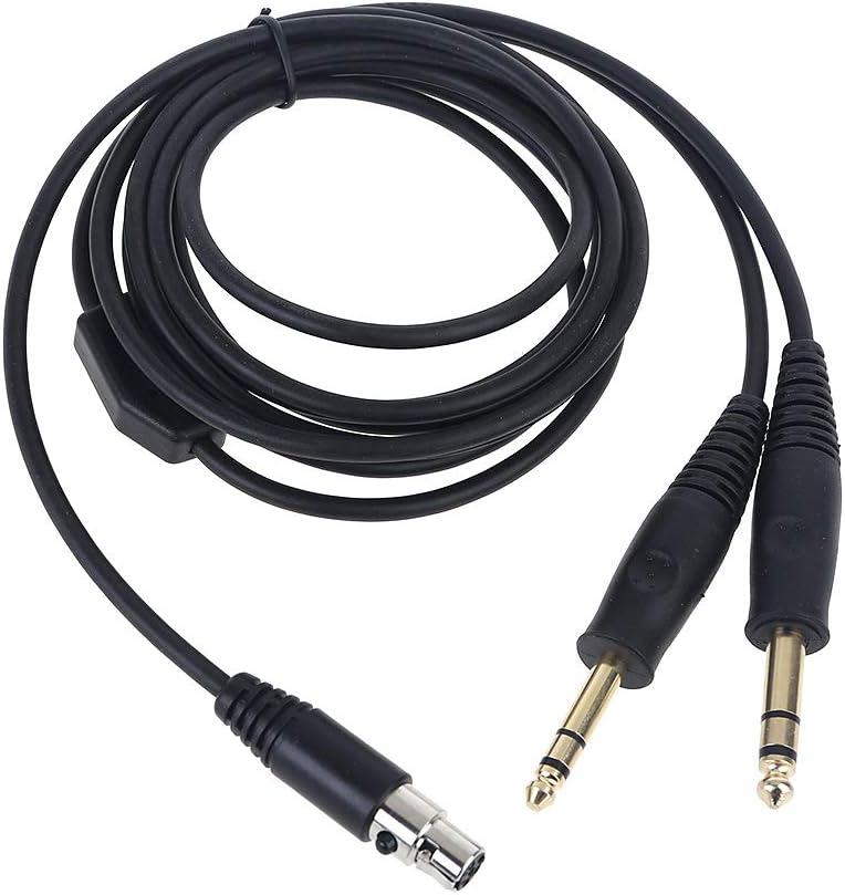 Aviation Headset Replacement Cable Only – Adjustable Plug Aviation Audio Cable for RA200, GA Headsets, Dual Plug Aircraft Cord