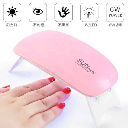SUN Mini Nail Dryer LED/UV Lamp – USB-Powered Gel Varnish Curing Machine for Home Nail Art USB Nail Lamp