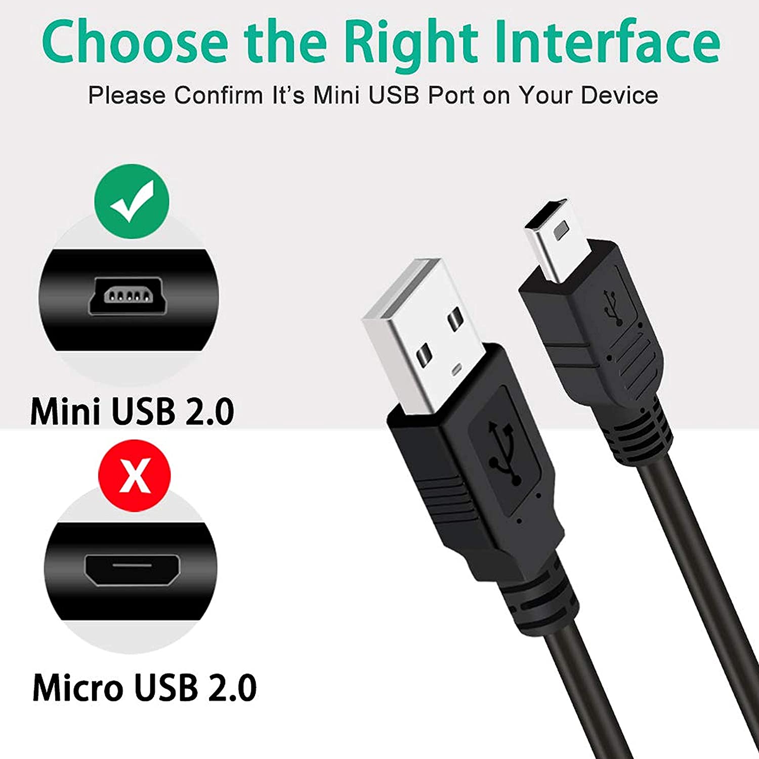 USB 2.0 Type-A to 5-Pin Mini-USB Cable (Black, 1.5 Meter) A One Hi Quality Premium Cables