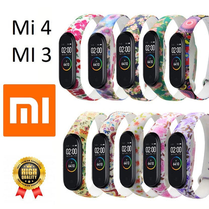 Mi4 Band Strap & Mi3 Band Strap Printed A One Natural Flowers Color Full Matching Girls & Boys Strap for Mi Replacement Waterproof Wrist Band Printed Strap for Xiaomi Mi Band 4 & 3 Smart Activity Tracker -Printed (Only 1 Strap - Chip not Included)