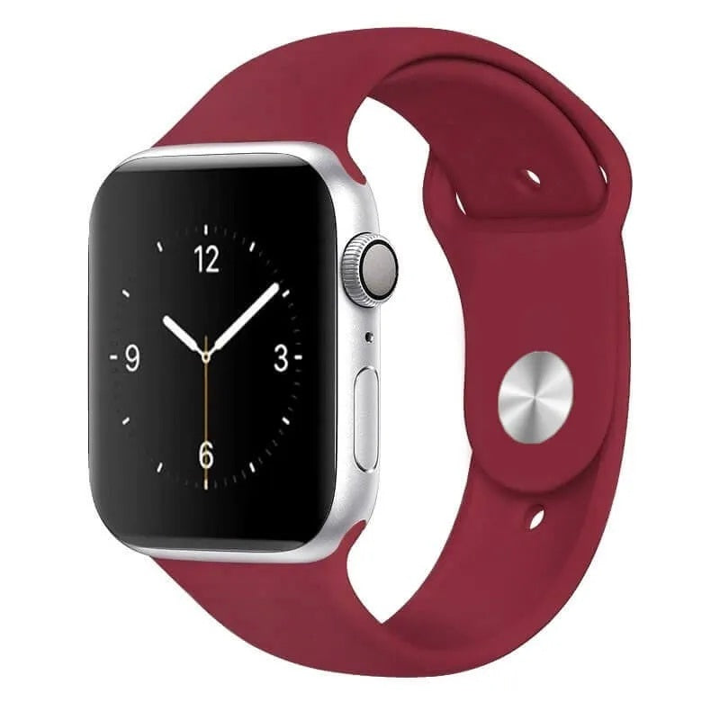 new fashion color full Silicone Sport Band for I Watch 42mm/44mm/45mm/49mm - Maroon