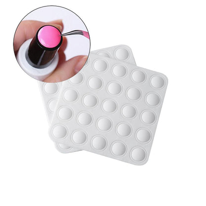 25Pcs Silicone Nail Color Button, Gel Color Button, UV Gel Polish Display Label Sticker Adhesive Paster