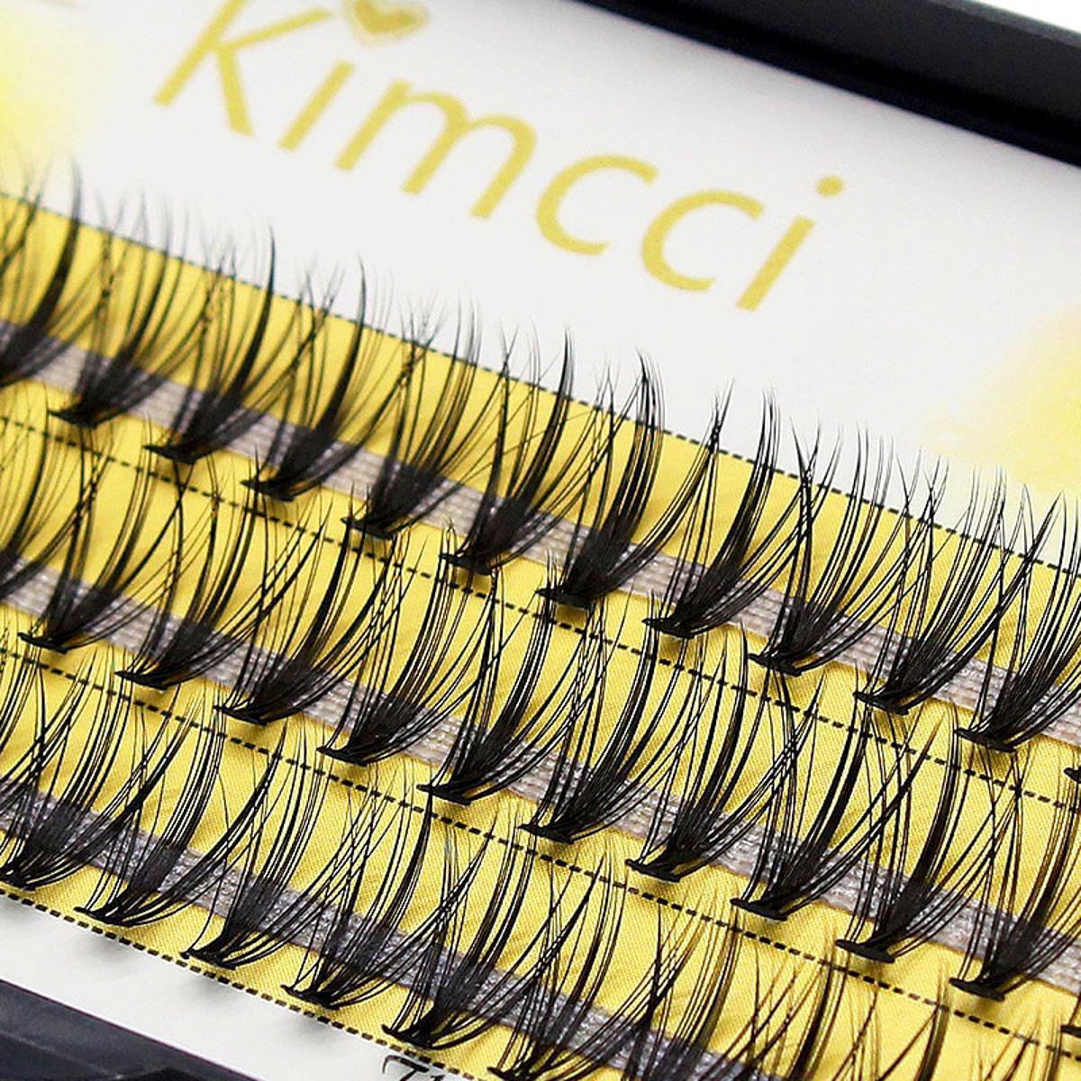 Kimcci Professional Length 12mm  Thicknes 0.10mm  Curl C  10 P Individual Eyelash Extension Makeup Grafting Cluser Eyelashes Natural Soft False Eye Lashes Cilia