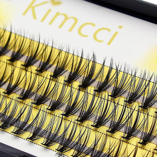 Kimcci Professional Length 12mm  Thicknes 0.10mm  Curl C  10 P Individual Eyelash Extension Makeup Grafting Cluser Eyelashes Natural Soft False Eye Lashes Cilia