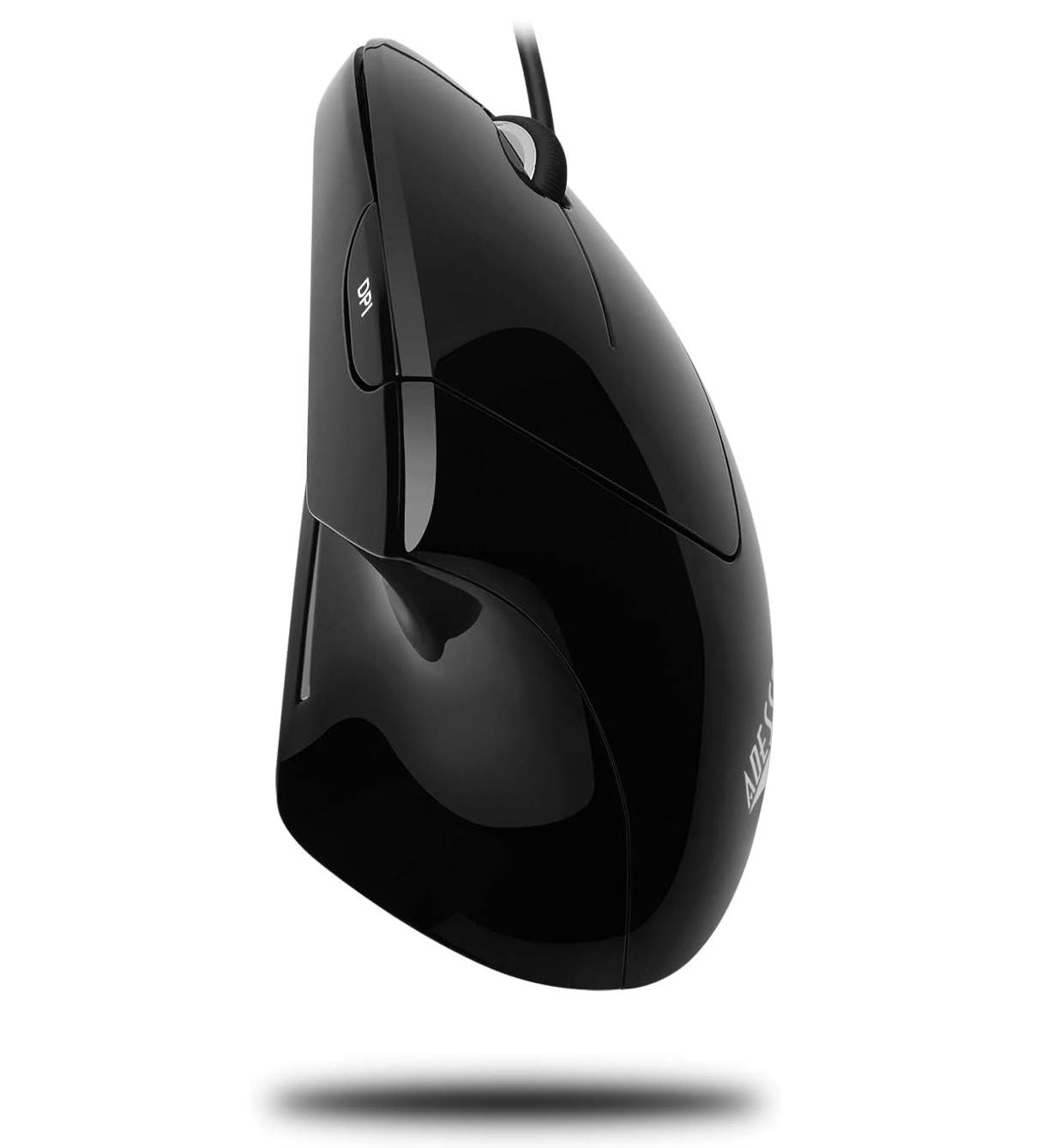 Adesso iMouse E1 Vertical Ergonomic USB Mouse – 1600 DPI Illuminated Optical Wired Mouse with 6 Buttons for Right-Handed Users
