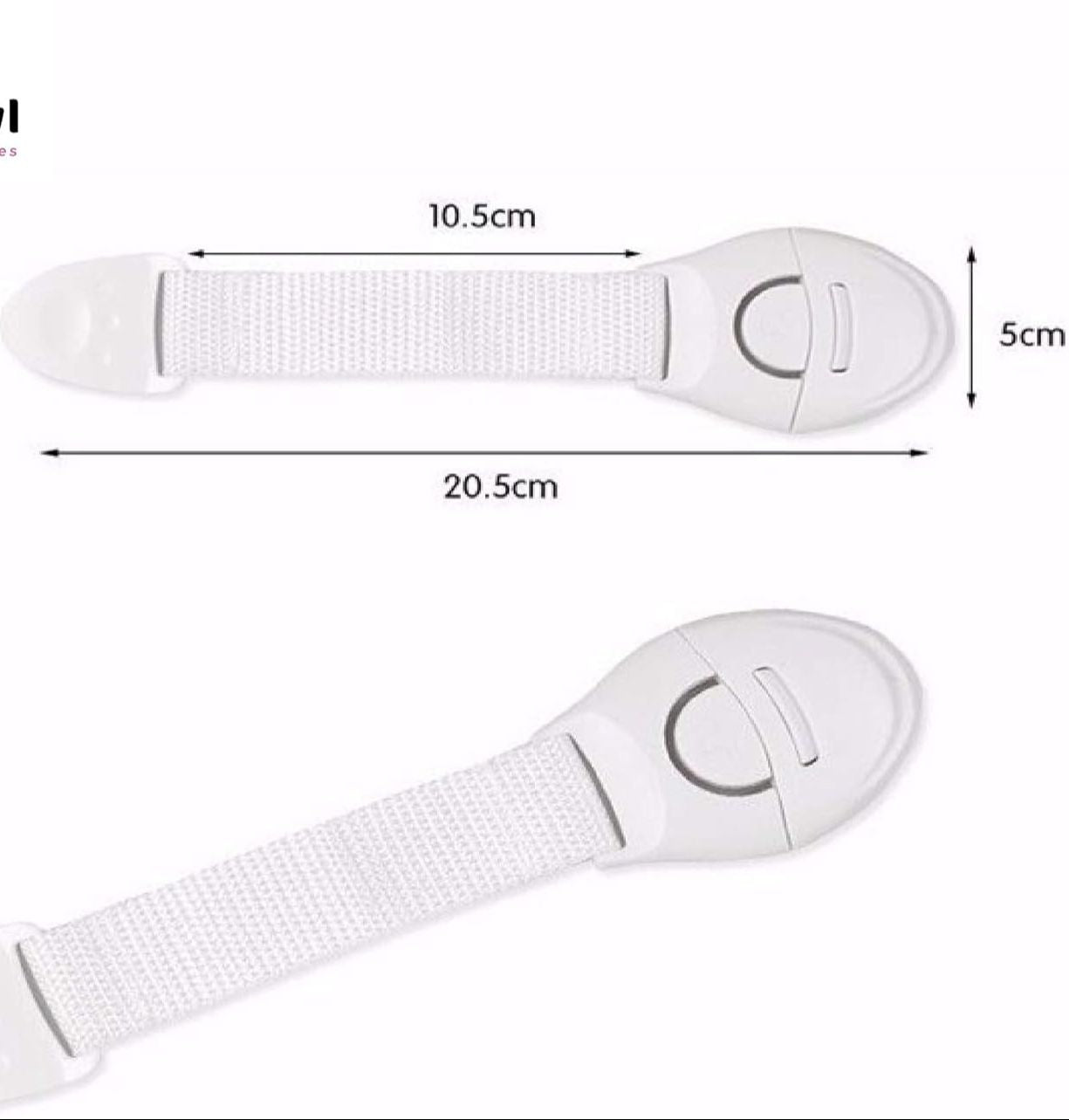 1 piece FirstCrawl Baby Safety Locks for Drawers, Cabinets & Doors – Child Proof Safety Straps for Cupboards, Wardrobes, Toilets & Furniture (21×5 cm, White) – Easy Install, Kid-Resistant