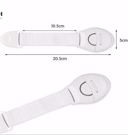 1 piece FirstCrawl Baby Safety Locks for Drawers, Cabinets & Doors – Child Proof Safety Straps for Cupboards, Wardrobes, Toilets & Furniture (21×5 cm, White) – Easy Install, Kid-Resistant