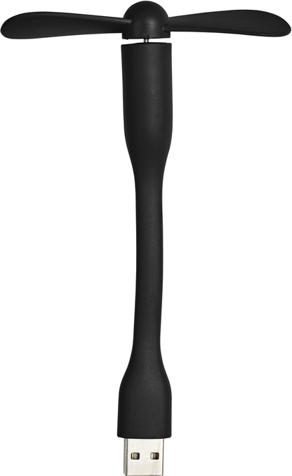 FLEXIBLE MINI PORTABLE USB POWERED 2-BLADE USB FAN (BLACK)