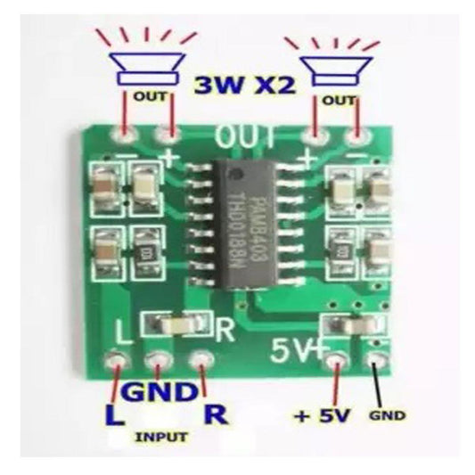 PAM8403 module Super mini digital amplifier board 2 *3W Class digital amplifier board efficient 2.5 to 5V