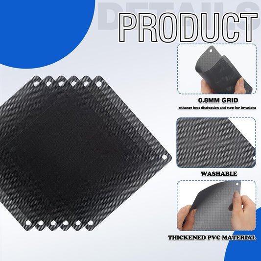 120mm PC Fan Filter – PVC Black Dustproof Computer Cooler Mesh Cover with screw