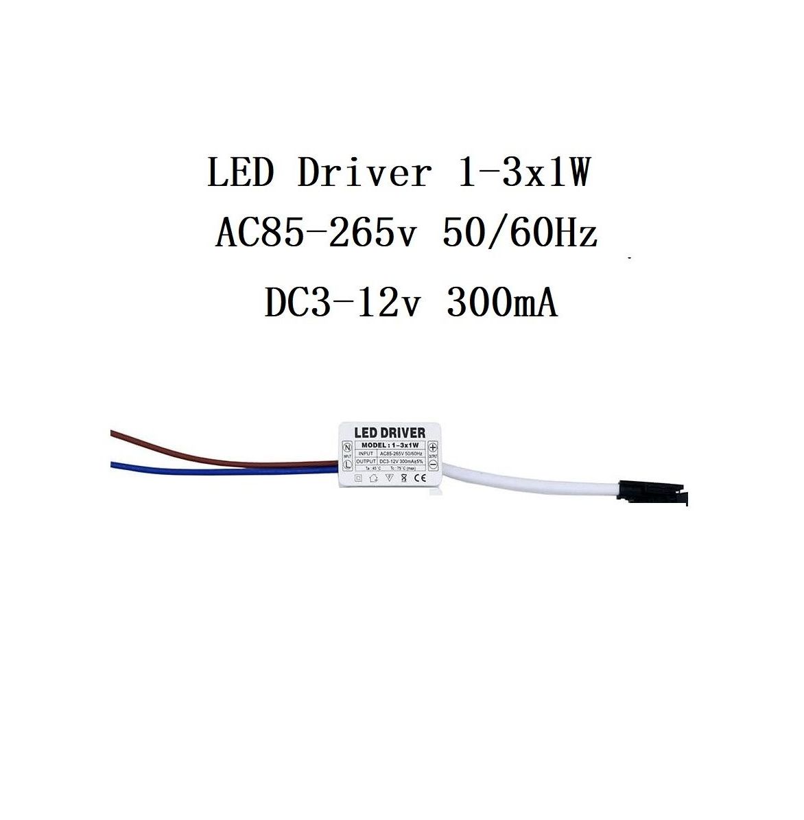 LED Driver 1-3x1W LED Power Supply Adjustment Unit AC 85-265V to DC 3-12V 300mA Transformer Driver for LED Lights
