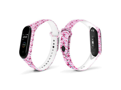 Flower Butterfly Print Replacement Adjustable Wrist Strap for Xiaomi Mi Band 3/4