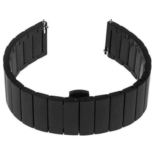 22mm Watch Strap Stainless Steel Metal Compatible All Smartwatch Belt Matte Finish Luxury Band Black 90 G