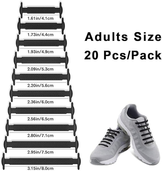 1 Set No Tie Shoelaces for Kids and Adults Stretch Silicone Elastic No Tie Shoe Laces