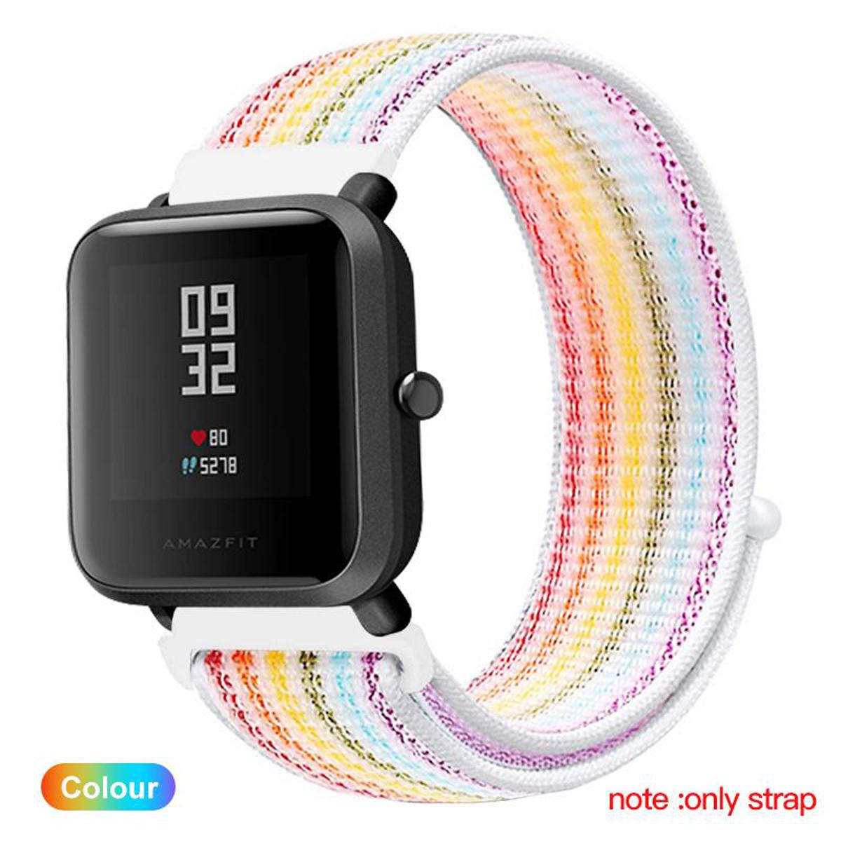 20mm Width 7 Soft Natural Colors woven Nylon Watch Band Strap For Galaxy Watch Acive, Active 2, Amazfit GTS, GTR and all other 20mm Width Supported Watches A One (Watch Not Included only Belt)