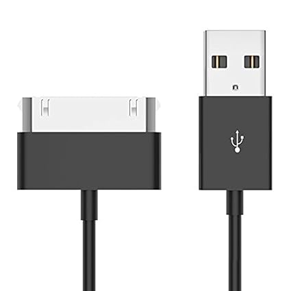 30-Pin USB Data Sync Charging Cable Compatible with iPhone 4/4s,3G/3GS, iPad 1/2/3 and iPod, Black Cord