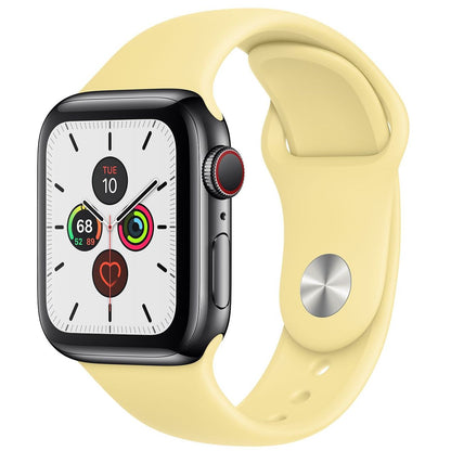 milk yellow watch strap made with hi quality silicone with anti lost lock 38mm / 40mm / 41mm(with out watch)