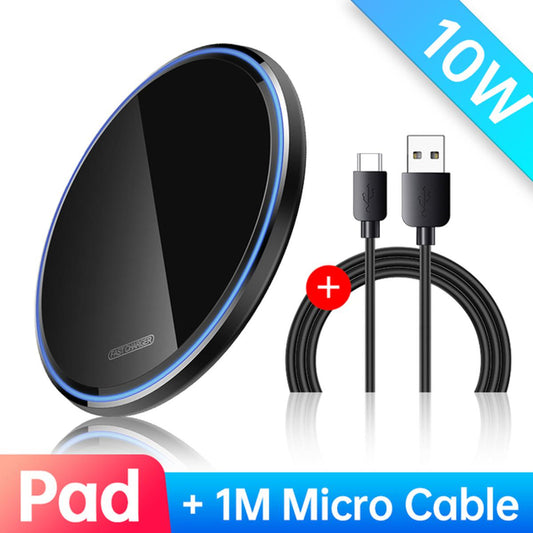 KUULAA 10W Wireless Charger For Phone 13 12 11 Max XS XR 8 Plus Mirror Qi Wireless Charging Pad For Samsung S9 S10+ Note 9 8