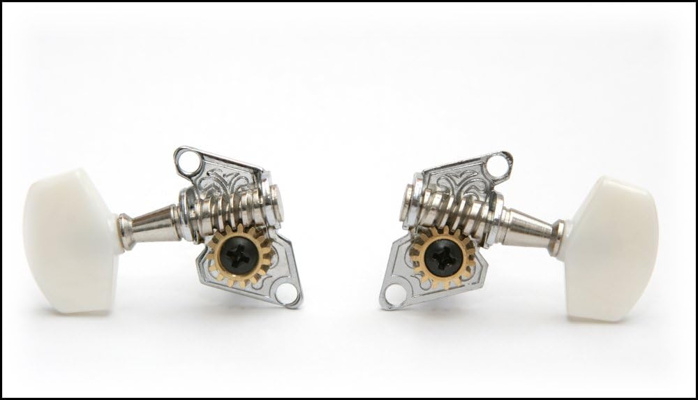 Open Gear Guitar Tuners Machine Heads 2L 2R Set Guitar Tuning Pegs for Acoustic Guitar Chrome Finish