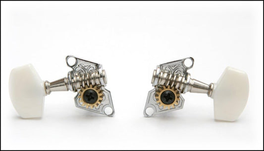 Open Gear Guitar Tuners Machine Heads 2L 2R Set Guitar Tuning Pegs for Acoustic Guitar Chrome Finish