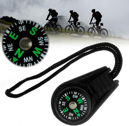 Mini Zipper Pull Compass Backpack Strap Charm – Waterproof Sport Survival Compass with 51M Depth Blackout Dial | Outdoor Hiking Gear Accessory (Black)
