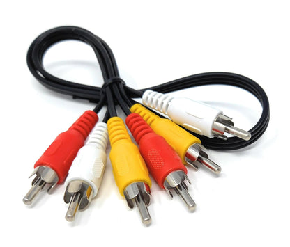 2.5 Meter RCA Audio/Video Cable– 3 RCA Male to 3 RCA Male Composite Video & Stereo Audio Cord for TV, DVD, CD Player, Gaming Consoles – Black