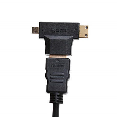 2-in-1 Mini HDMI & Micro HDMI Male to HDMI Female Adapter (Gold Plated) – Compatible with Smartphones, Tablets, Cameras & More