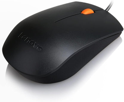 Wired USB Mouse 1600 DPI Optical Sensor – 3 Button Scroll Wheel Ambidextrous Design Plug & Play Lenovo