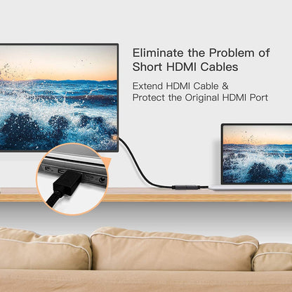 HDMI 2.0 Male to Female Extension Cable 30cm – 4K UHD, 3D, Streaming Device Compatible