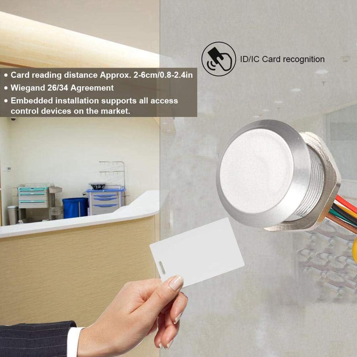 Mini RFID Controller Embedded Waterproof Access Control Reader Wiegand26/34 Interface for 125Khz (ID EM Card) / 13.56Mhz (IC HID Card)(ID)