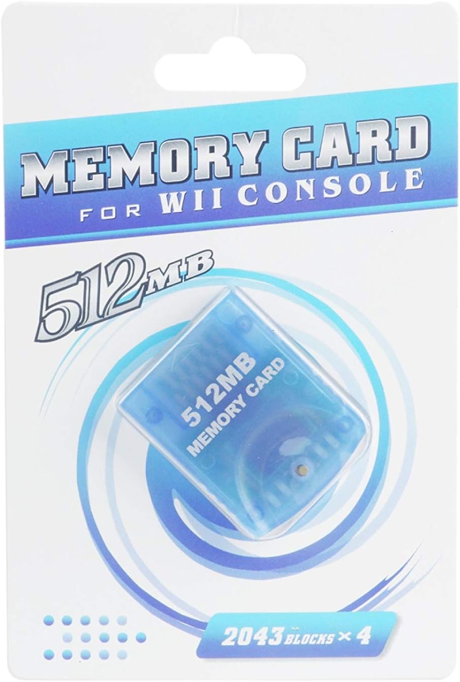 Mcbazel Gamecube Memory Cards,Memory Card Compatible with Gamecube and Wii Console - Blue 512MB (2043 Blocks)
