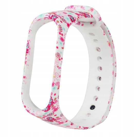 Flower Butterfly Print Replacement Adjustable Wrist Strap for Xiaomi Mi Band 3/4