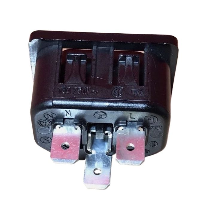 Brand new AC 250V 10A 3-Pin Panel Mount Power Inlet Socket Female Receptacle – Heavy Duty Electrical Power Connector 15A 250V
