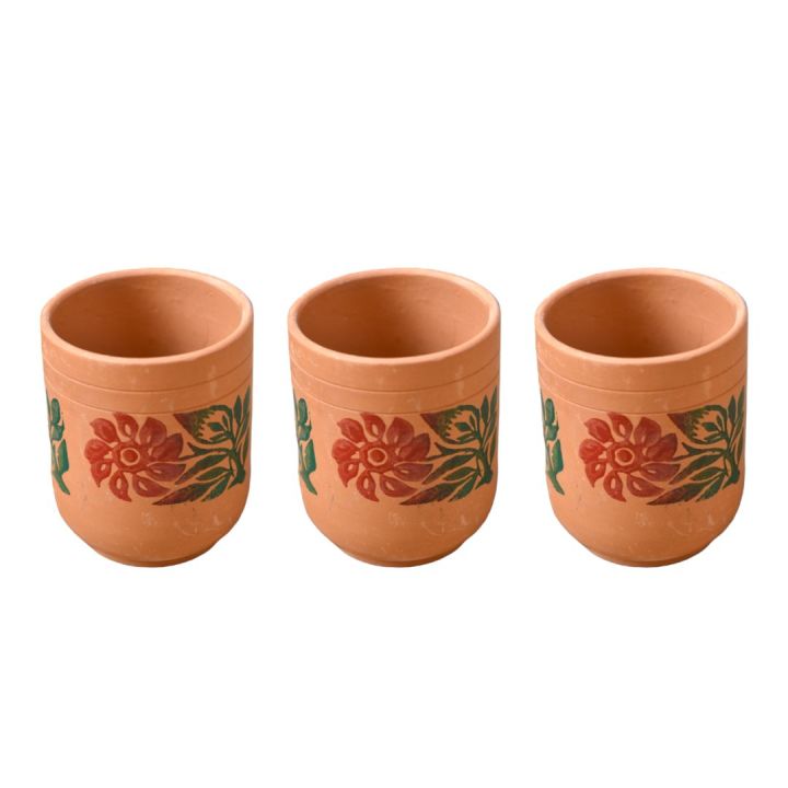 1 pc Clay Glass(mitti ka glass)_ Traditional non glazed terracotta glass(390 ml)