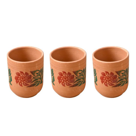 1 pc Clay Glass(mitti ka glass)_ Traditional non glazed terracotta glass(390 ml)