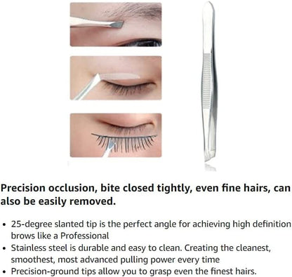 Slant Tweezers - Precision Stainless Steel Slant Tip Tweezers Hair Plucker for Hair and Eyebrows Personal Care