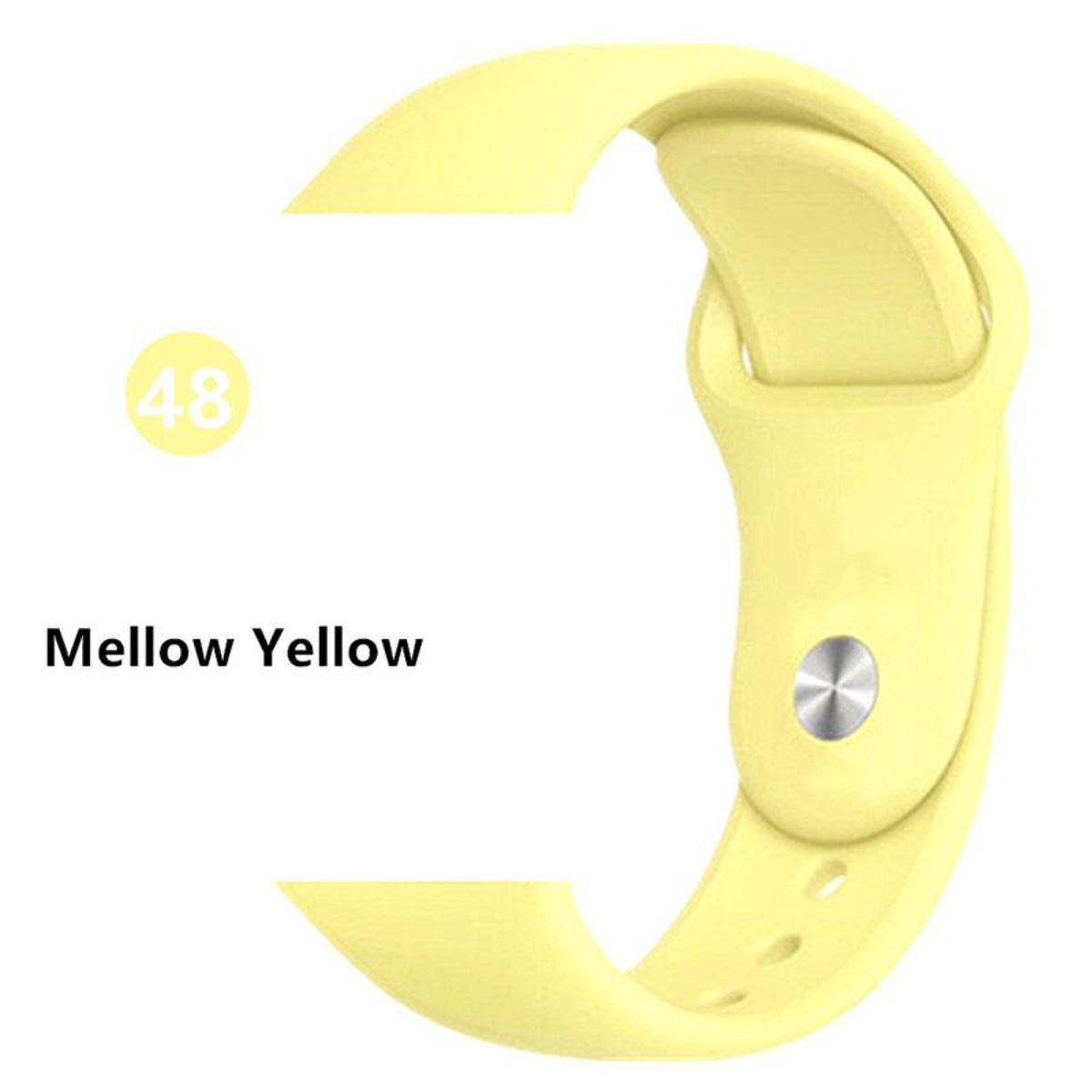 milk yellow watch strap made with hi quality silicone with anti lost lock 38mm / 40mm / 41mm(with out watch)
