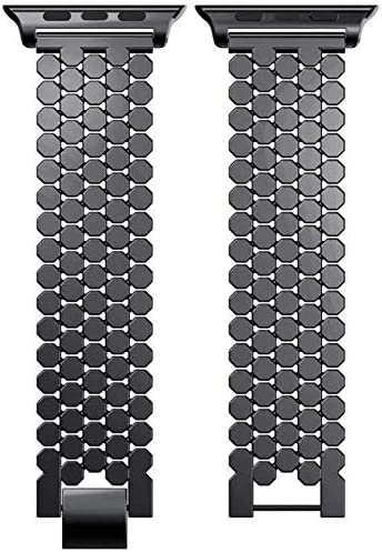 i Watch Replacement for Smart Watch  42mm / 44mm /45mm Fish-Scale Pattern IWatch Stainless Steel Chain Zinc Alloy Steel Strip for I Watch Series 5 4 3 2 1