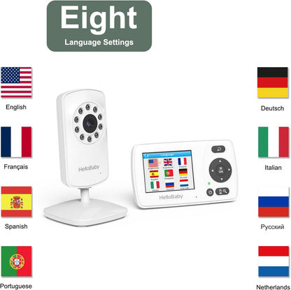 HelloBaby HB30 Video Baby Monitor  Digital Camera & Audio | No WiFi • No App | Safe & Secure | 2.4” Portable Screen