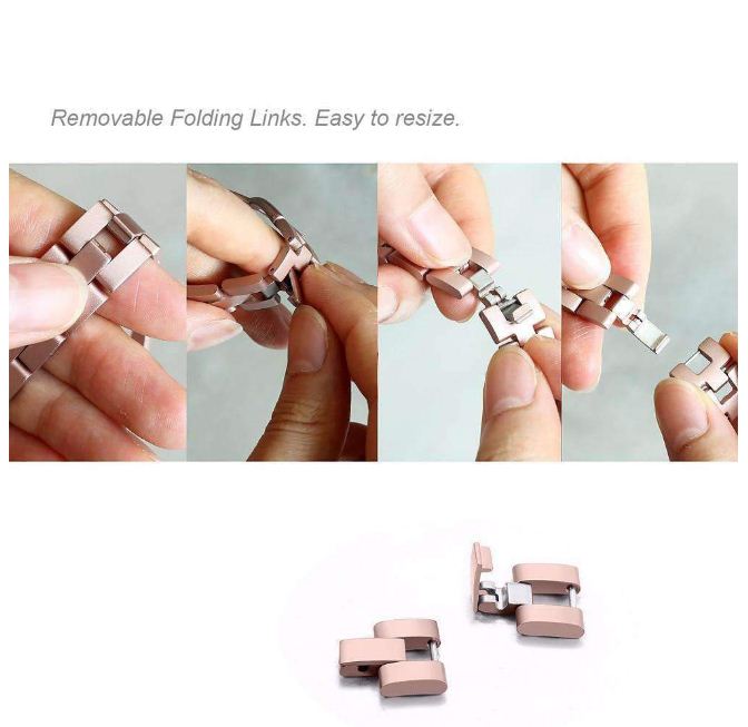 Rose Gold Strap For i Watch Bands 38mm / 40mm Women Watch Band Stainless Steel Replace Strap For Iwatch Series 4 3 2 1