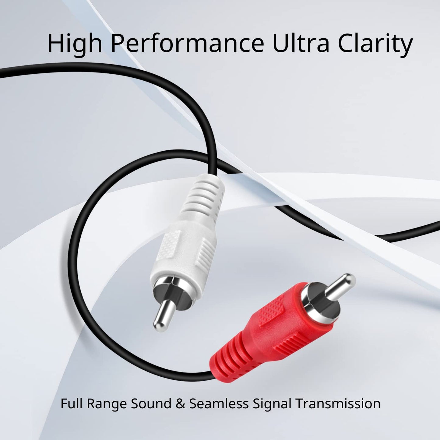 TNP RCA to RCA Audio Cable 2 Meter – 2 RCA Male to Male Red & White Stereo Cable for Home Theater, HDTV, Amplifiers & Car Audio Systems