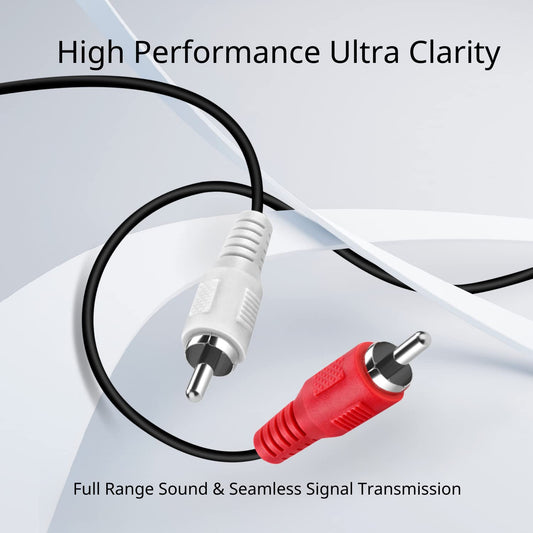 TNP RCA to RCA Audio Cable 2 Meter – 2 RCA Male to Male Red & White Stereo Cable for Home Theater, HDTV, Amplifiers & Car Audio Systems